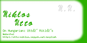 miklos utto business card